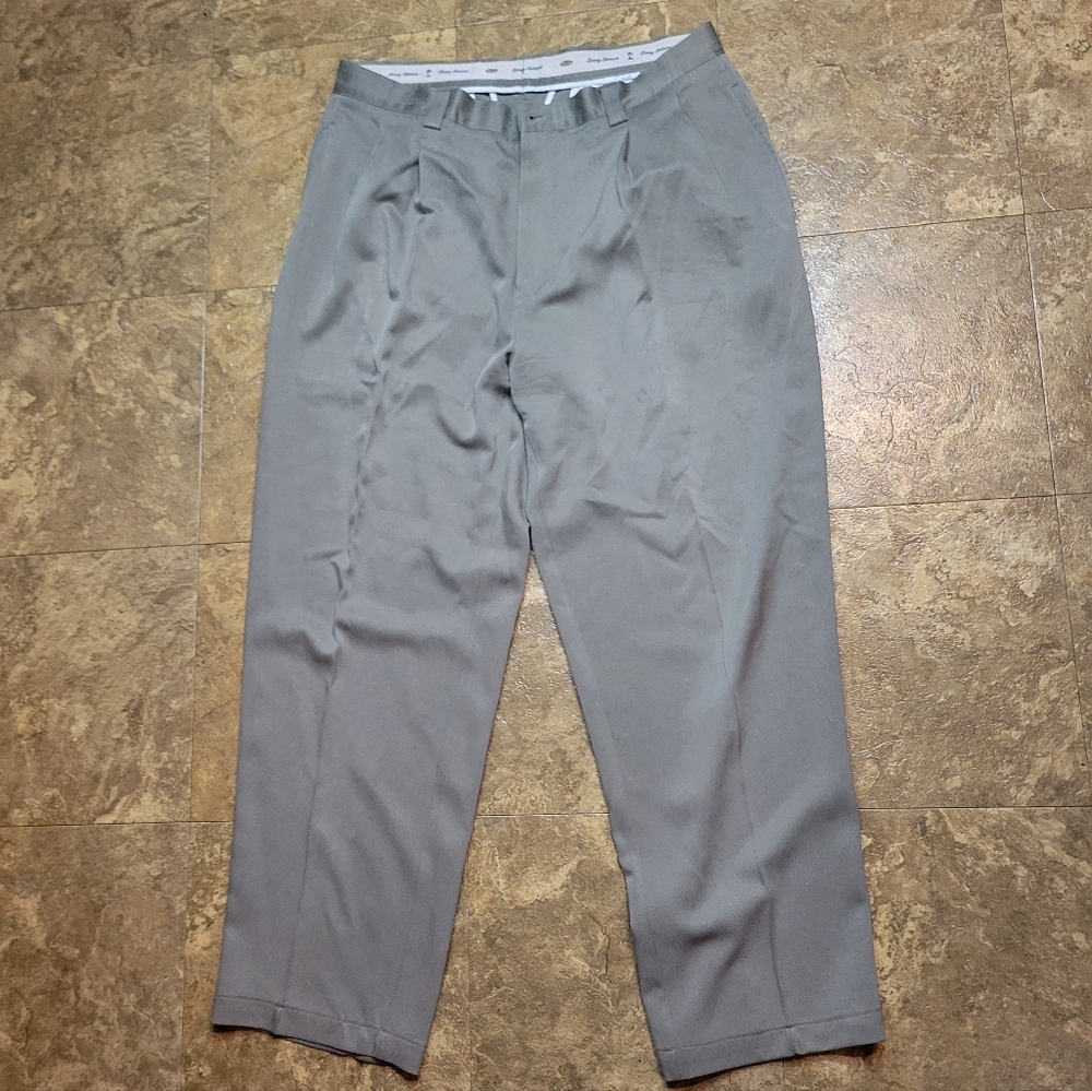 Tommy Bahama Silk Chino Pants Mens 38 Tan Khaki Straight Leg High Rise Pleated